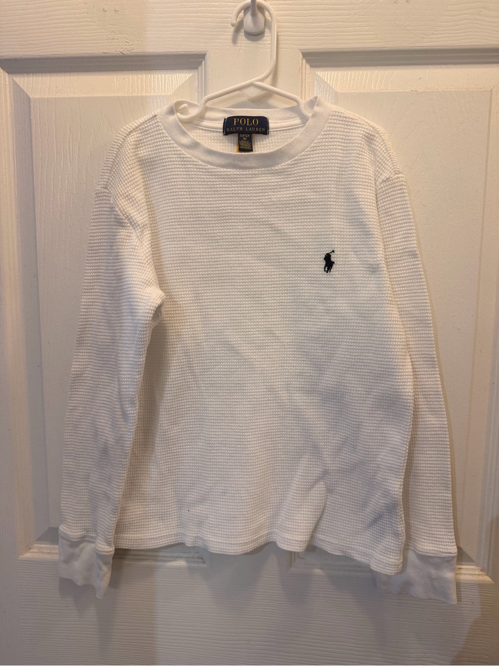 Polo by Ralph Lauren Kids White Waffle-Knit Crewneck Sweater